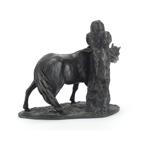 293 - Bronzed study of a horse, inscribed Neadon 2000, 22cm high
