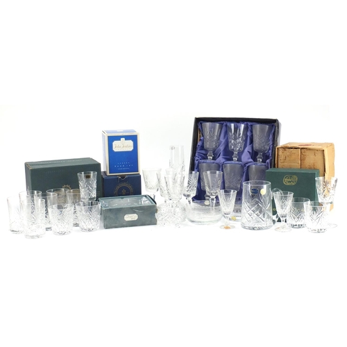 882 - Cut crystal and glassware including boxed sets and a J G Durand ashtray