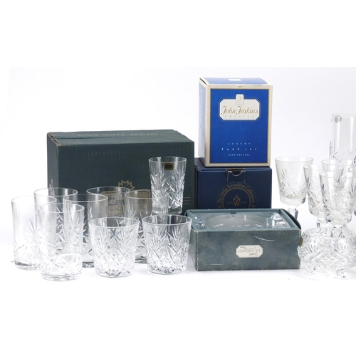 882 - Cut crystal and glassware including boxed sets and a J G Durand ashtray