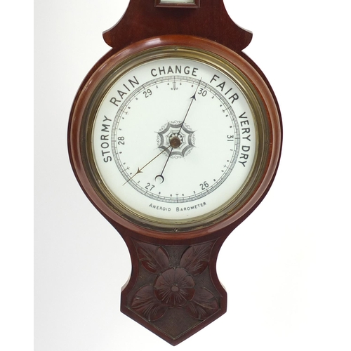 309 - Mahogany Banjo barometer, 80cm in length