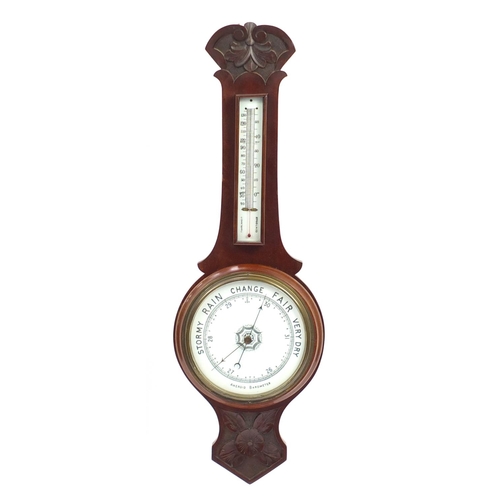 309 - Mahogany Banjo barometer, 80cm in length