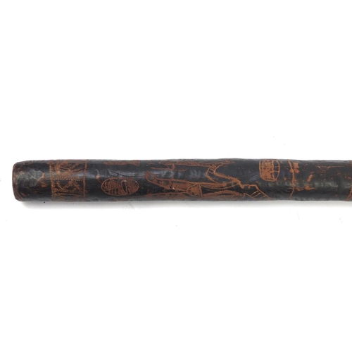 811 - *Description amended 27-06-19* Australian didgeridoo carved with figures