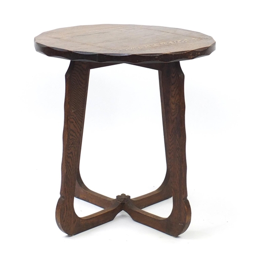 118A - Circular oak occasional table, 64cm high x 60cm in diameter