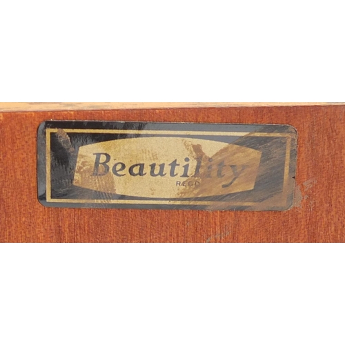 2053 - Bautility sideboard fitted with four drawers, a pair of cupboard doors and central fall, 77cm H x 18... 