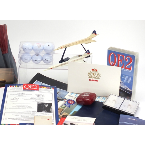 894 - Queen Elizabeth II Cunard and Concorde memorabilia
