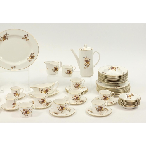 2168 - Royal Worcester dinner and teawares, hand painted with fruit including coffee pot, meat plate and tr... 