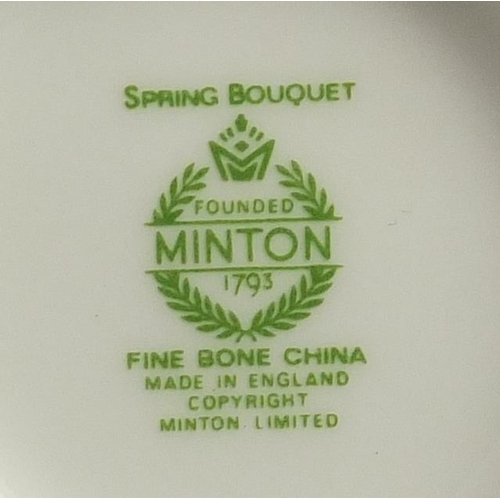 2351 - Minton Spring Bouquet tea and dinnerware including trio's and sauce boat