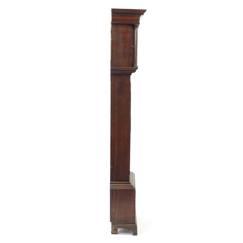 2114 - 18th century oak long case clock, the dial marked inscribed Roberts Otley 1782, 208cm high