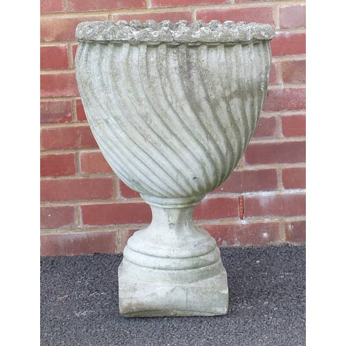 2138 - Stoneware garden pedestal planter, 66cm high