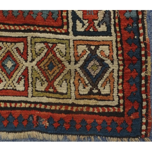 2133 - 19th century rectangular Caucasian carpet runner, 263cm x 105cm