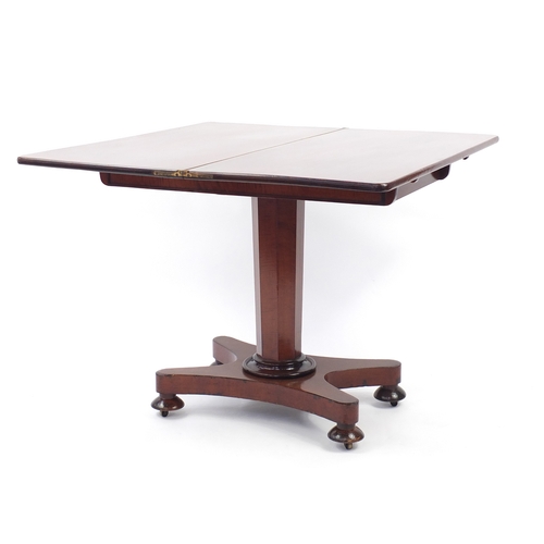 2103 - Victorian mahogany fold over tea table, 76cm H x 97cm W x 48cm D (folded)