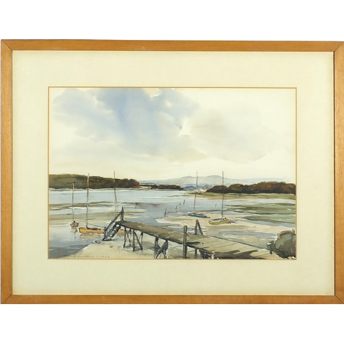 2367 - G Gillman 1962 - Chichester Harbour, watercolour, mounted and framed, 48cm x 34cm