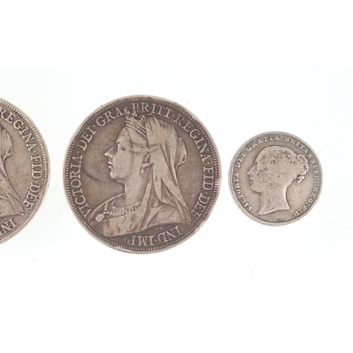 2584 - Victorian and later British coins including 1896 and 1900 crowns