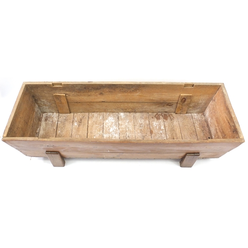 2066 - Large oak dough box for use as a coffee table, 50cm h x 175cm W x 59cm D