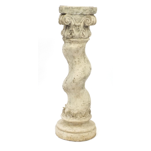 180 - Fibre glass Corinthian column plant stand, 93cm high