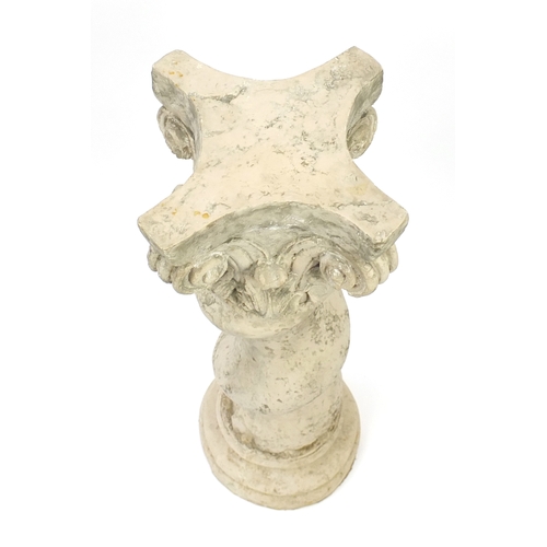 180 - Fibre glass Corinthian column plant stand, 93cm high