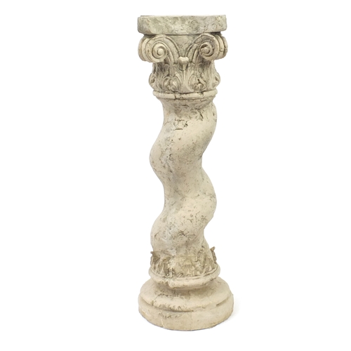 180 - Fibre glass Corinthian column plant stand, 93cm high