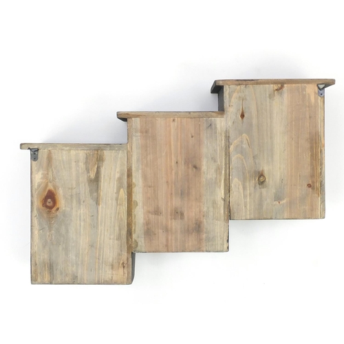 110 - Industrial style wall hanging lockers with coat hooks, 75cm wide
