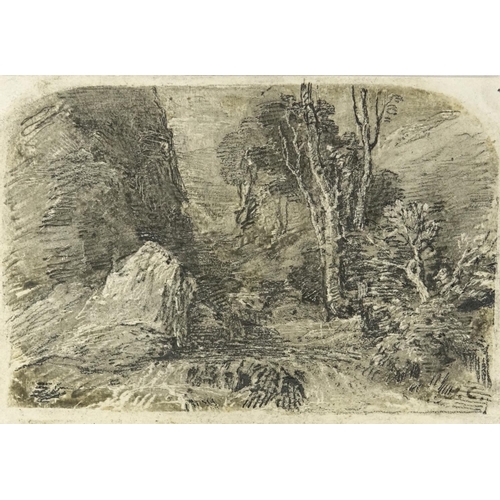 168A - Woodland, charcoal on paper, bearing a monogram HC, unframed, 15cm x 10.5cm
