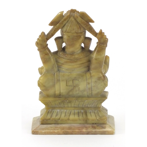 796 - Indian carved soapstone figure of Ganesh, 12.5cm high