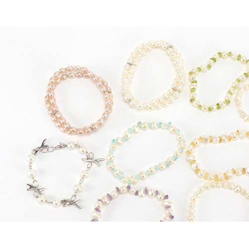 362 - Ten freshwater pearl bracelets