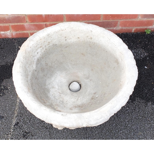 207 - Circular stoneware pedestal planter 41cm H x 54cm diameter