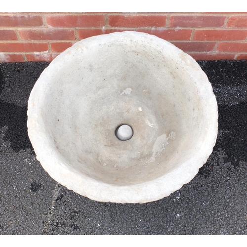 208 - Circular stoneware pedestal planter 41cm H x 54cm diameter