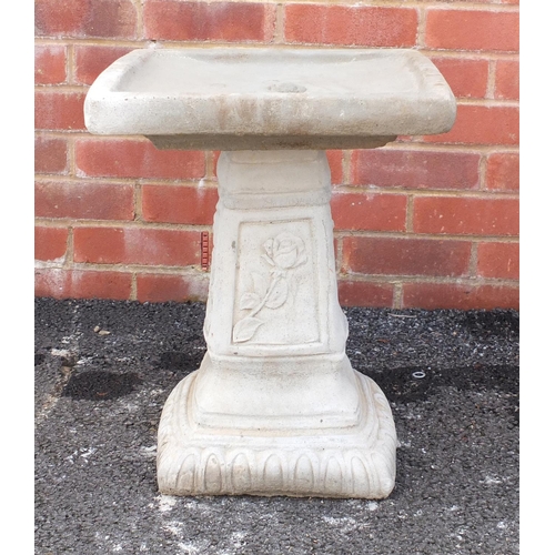 206 - Stoneware garden bird bath 50cm H