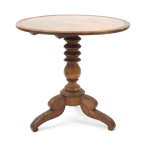 11 - Victorian walnut tilt top table 74cm H x 18cm diameter