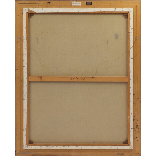 167 - Malcolm Morris - The opposite sex, oil on canvas, inscribed label verso, mounted and framed, 121cm x... 