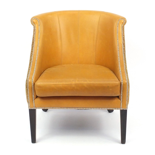 121 - French Empire style Style Matters tub chair with leather upholstery, 86cm high
