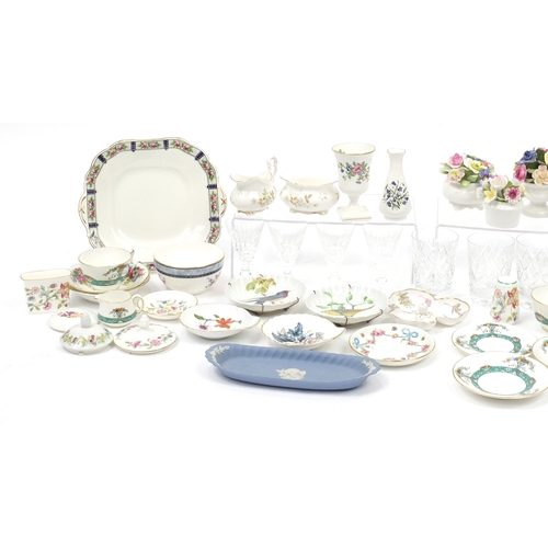 521 - Collectable china and glassware including Aynsley, Waterford, Coalport and Royal Doulton