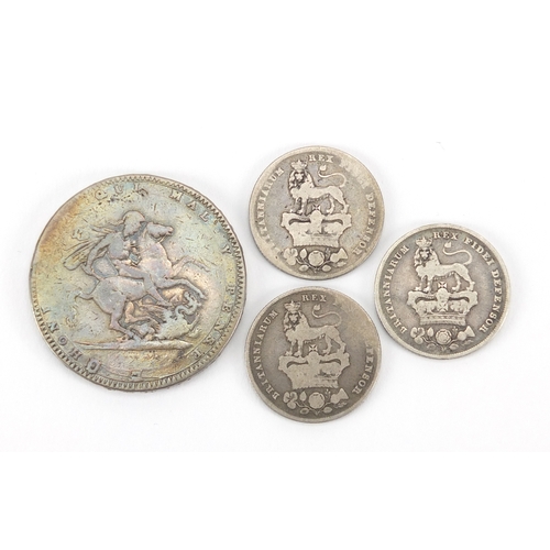 588 - George IV silver coinage including an 1820 crown