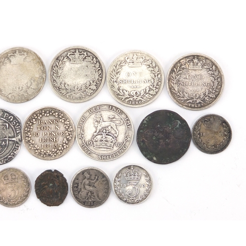 592 - 19th century and later mostly British coinage, some silver including an 1844 half farthing