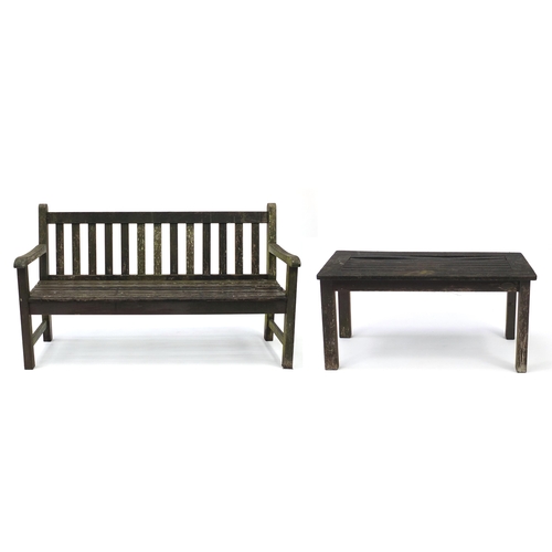 192 - Teak garden bench and table