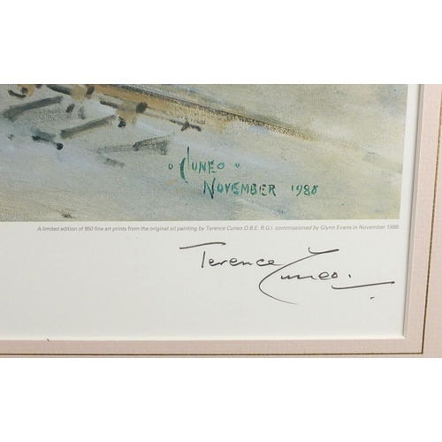 32 - Terence Cuneo - Pencil signed limited edition railway print, Ready To Roll, mounted and framed, 68cm... 