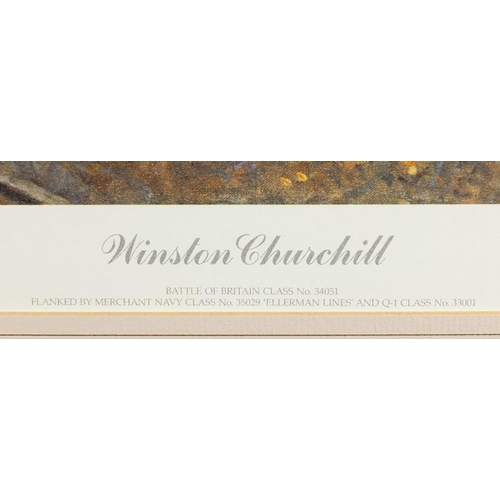 152 - Terence Cuneo - Pencil signed limited edition railway print, Winston Churchill, with certificate, mo... 