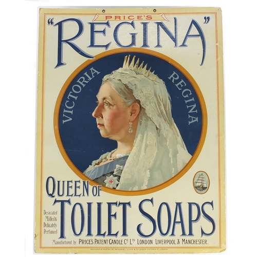 2168a - Victorian Regina Queen of Toilet Soaps advertising board, designed and printed by Nathaniel Lloyd, 5... 
