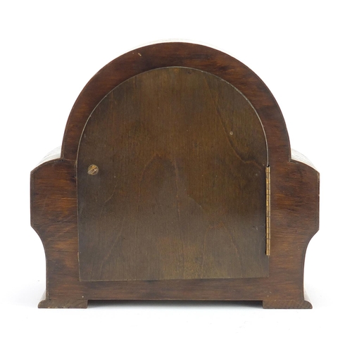 263 - Oak cased Bentima clock with Westminster chime, 23cm high