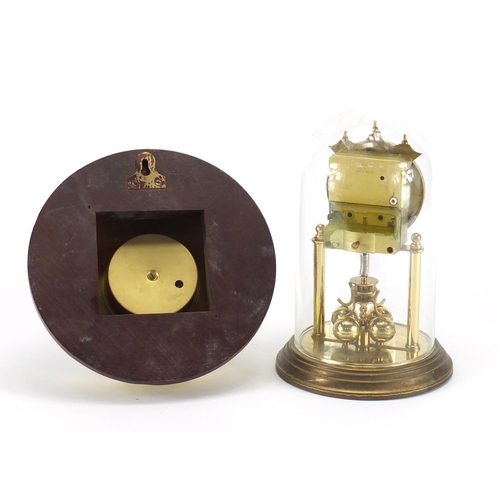 164 - Brass Acctim Anniversary clock and wall hanging barometer