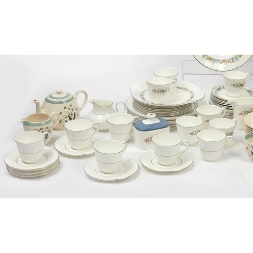 410 - Dinner and teawares including Royal Doulton Pastorale, Copeland Spodes jewel and Royal Doulton lace ... 