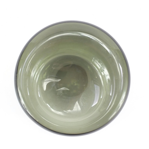182 - Swedish Holmegaard green glass dish, 18cm in diameter