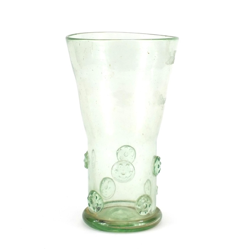274 - Antique green glass vase, 30.5cm high