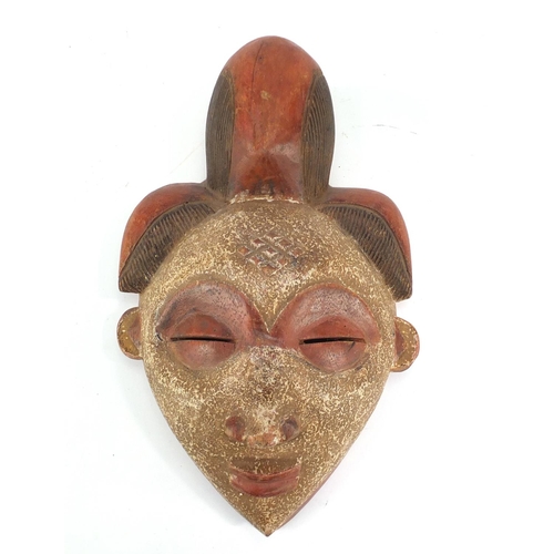 325 - African carved wood wall mask, 30cm in length