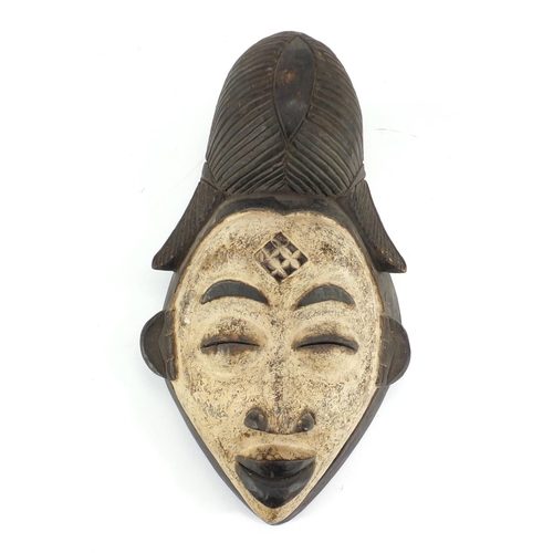 270 - African carved wood wall mask, 30cm in length