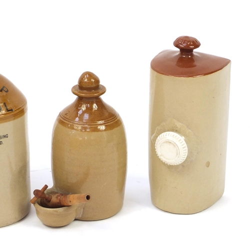 474 - Four stoneware advertising bottles including Fryco Waters and Pickup & Co Bristol