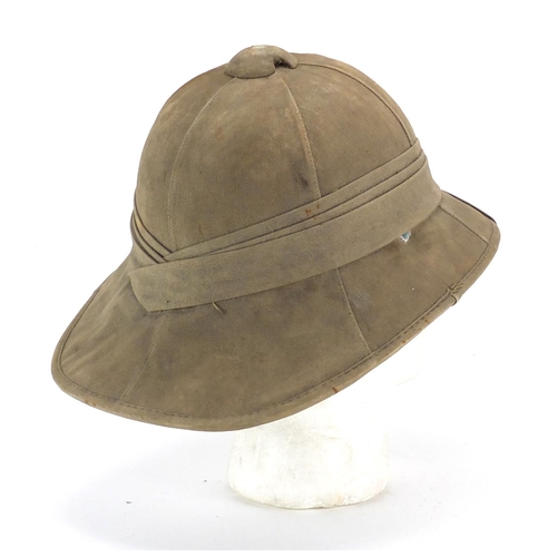 855 - British Military interest pith helmet, impressed Failsworth