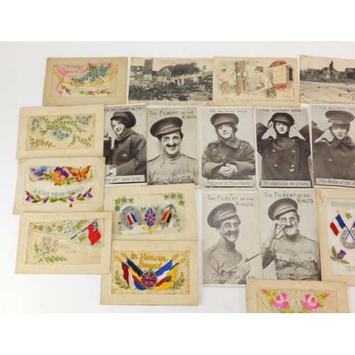 810 - Military interest postcards and silk greetings cards