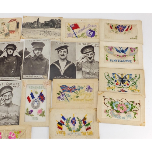 810 - Military interest postcards and silk greetings cards
