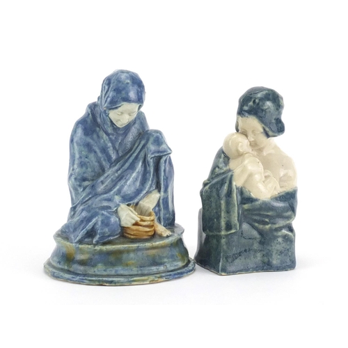 708 - Two 1930's figures by J M Browne including one of an Eastern female, incised marks to the base, the ... 